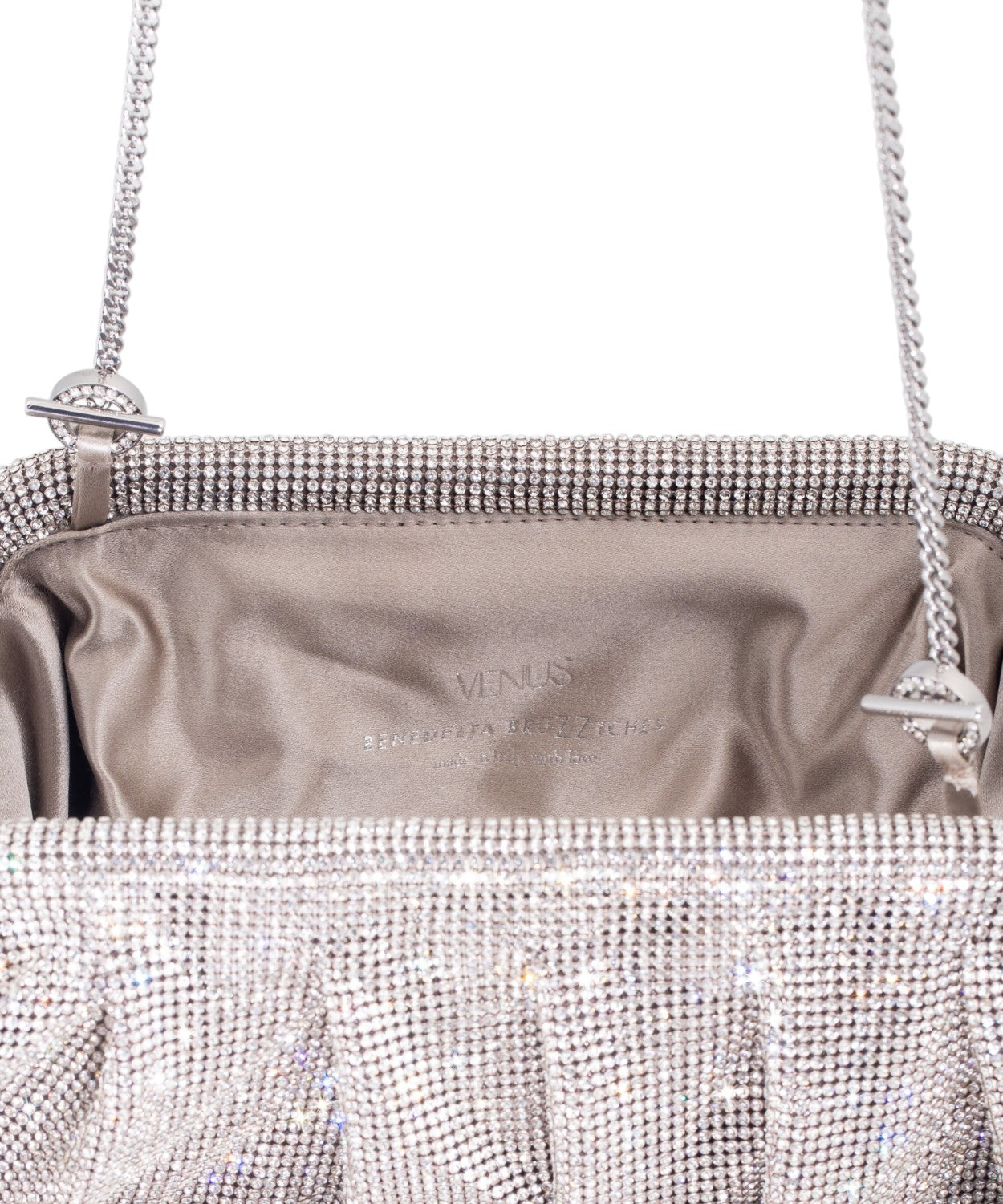 Pochette Venus la Grande con Cristalli e Tracolla Removibile