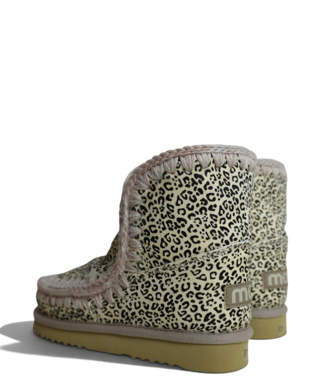 Bottines Mou à imprimé animalier avec finition shearling