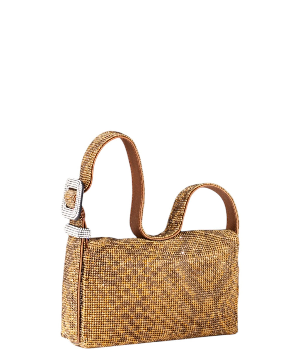 Pochette Vitty La Mignon con Cristalli e Raso Seta