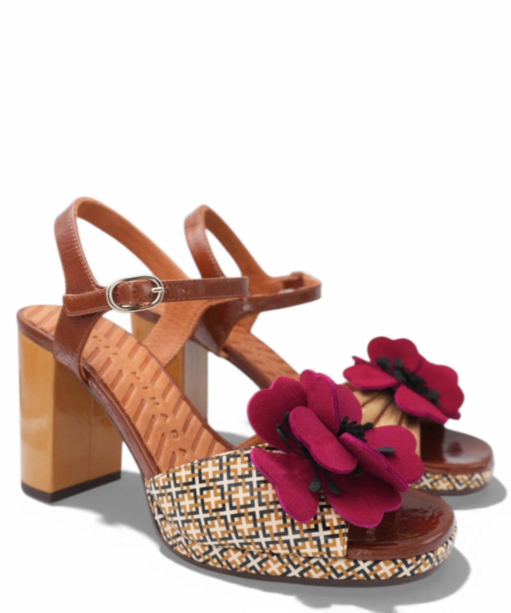 Sandales Femme Chie Mihara PARLOTA48 avec Fleur Rouge
