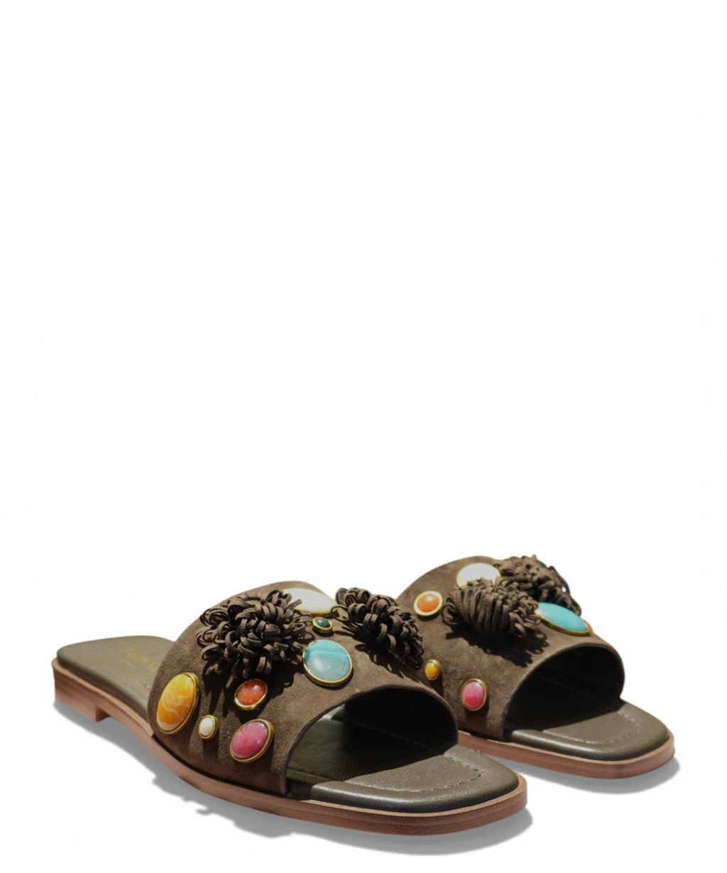 Mules Twinset avec pierres appliquées
