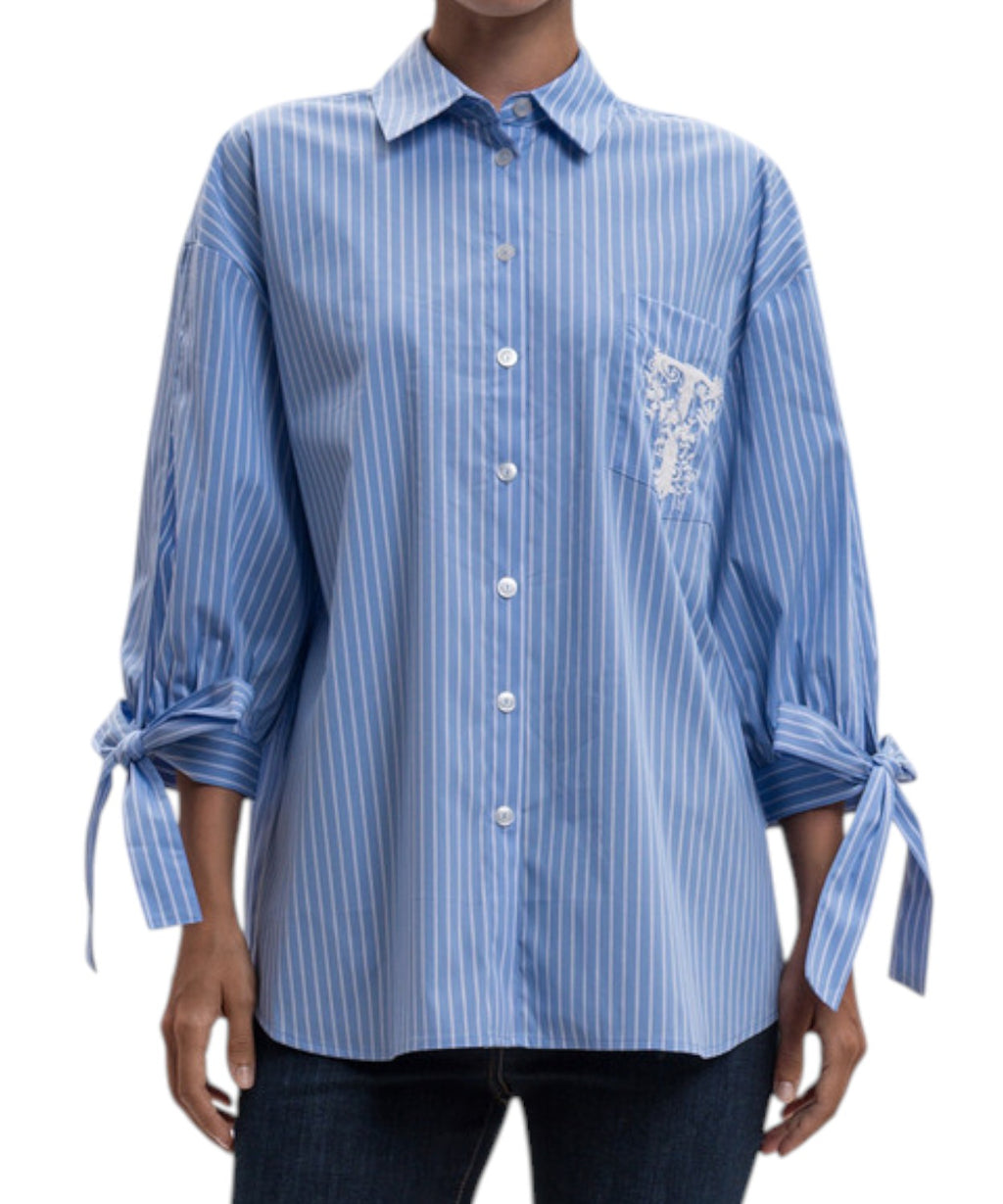 Camicia Twinset a Righe Blu per Donna Elegante