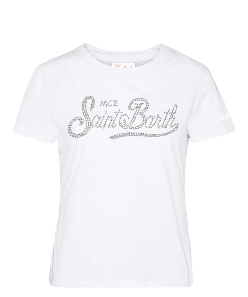 T-shirt femme MC2 Saint Barth avec logo en strass