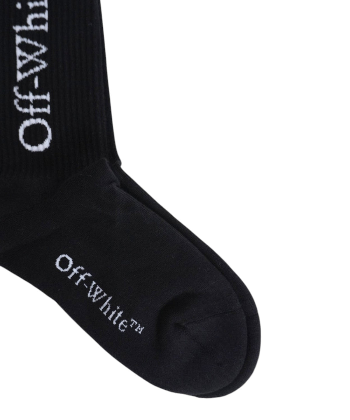 Chaussettes Off White mi-mollet en coton avec logo jacquard