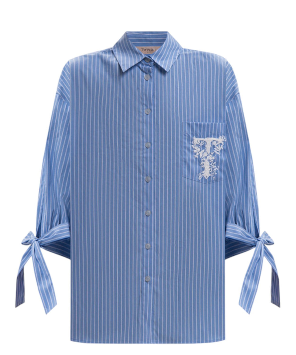 Camicia Twinset a Righe Blu per Donna Elegante