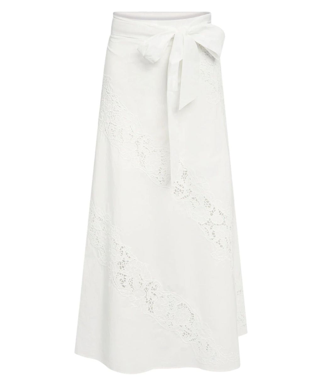 Jupe longue en coton avec broderie Sangallo Twinset