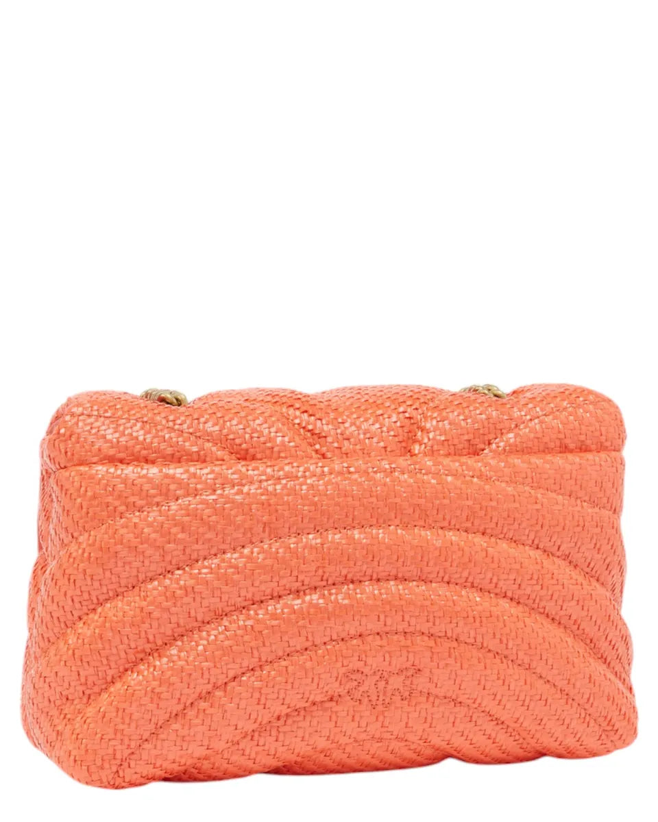 Mini Love Bag Puff in rafia con catena dorata e fibbia Love Birds-Pinko-Borse a spalla-Vittorio Citro Boutique