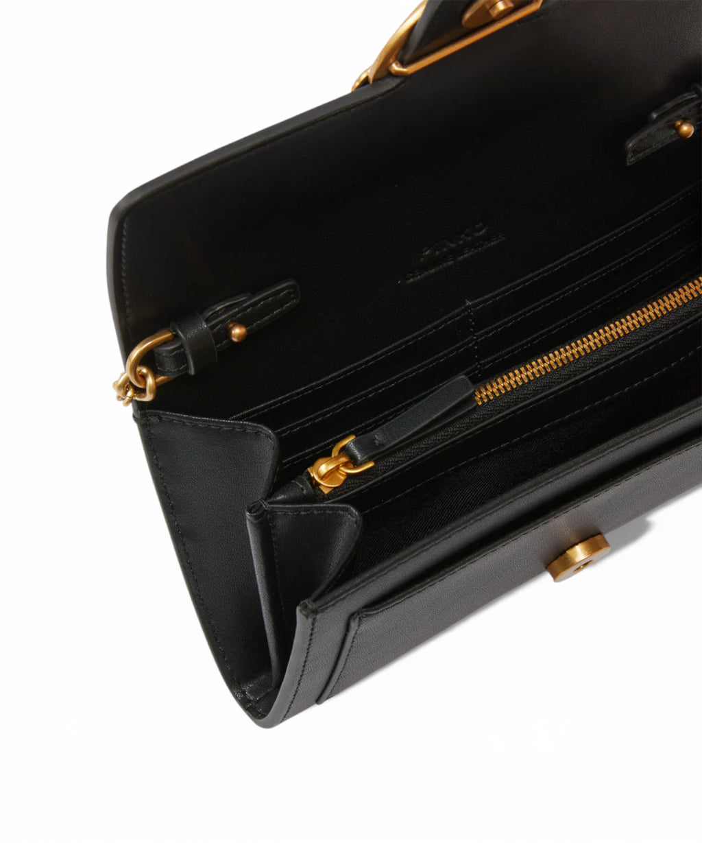 Portefeuille PINKO Love One bandoulière en cuir