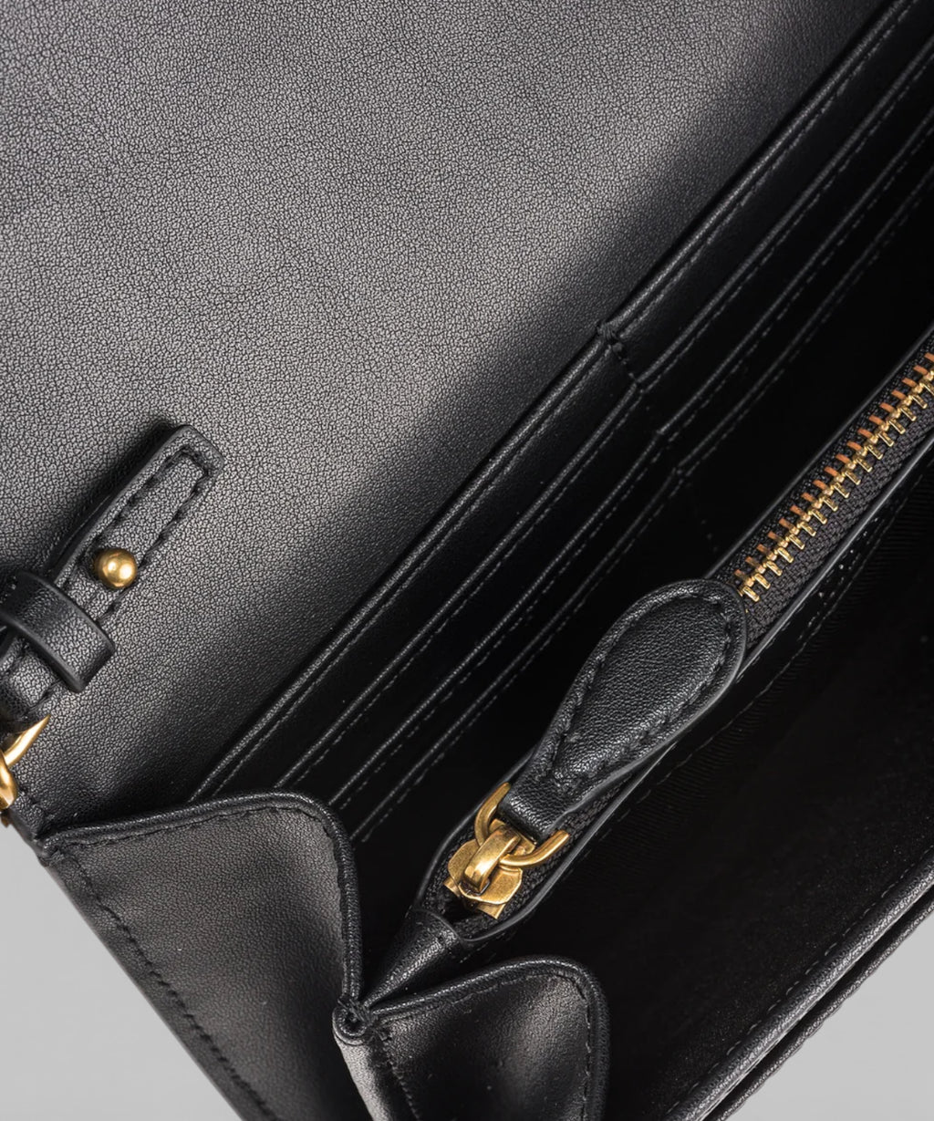 Portefeuille PINKO Love One bandoulière en cuir