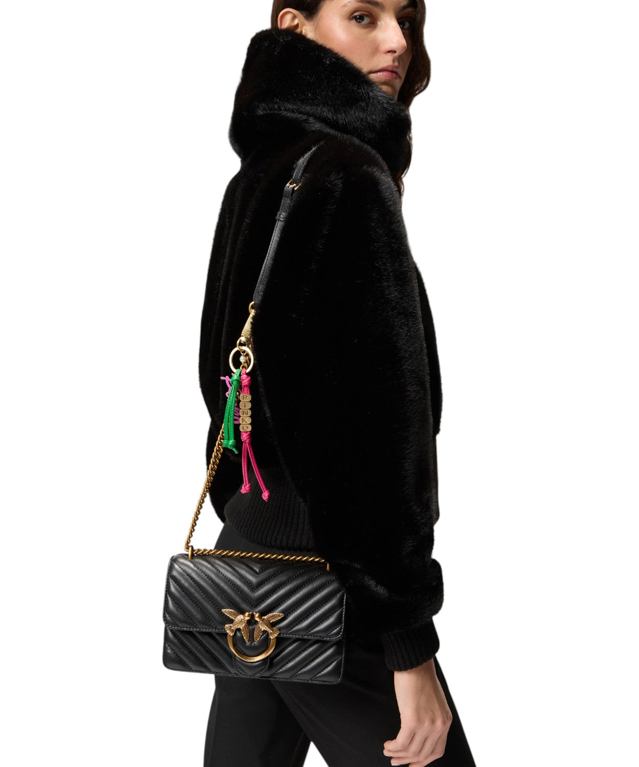 Borsa Pinko Love One Mini Chevron in nappa