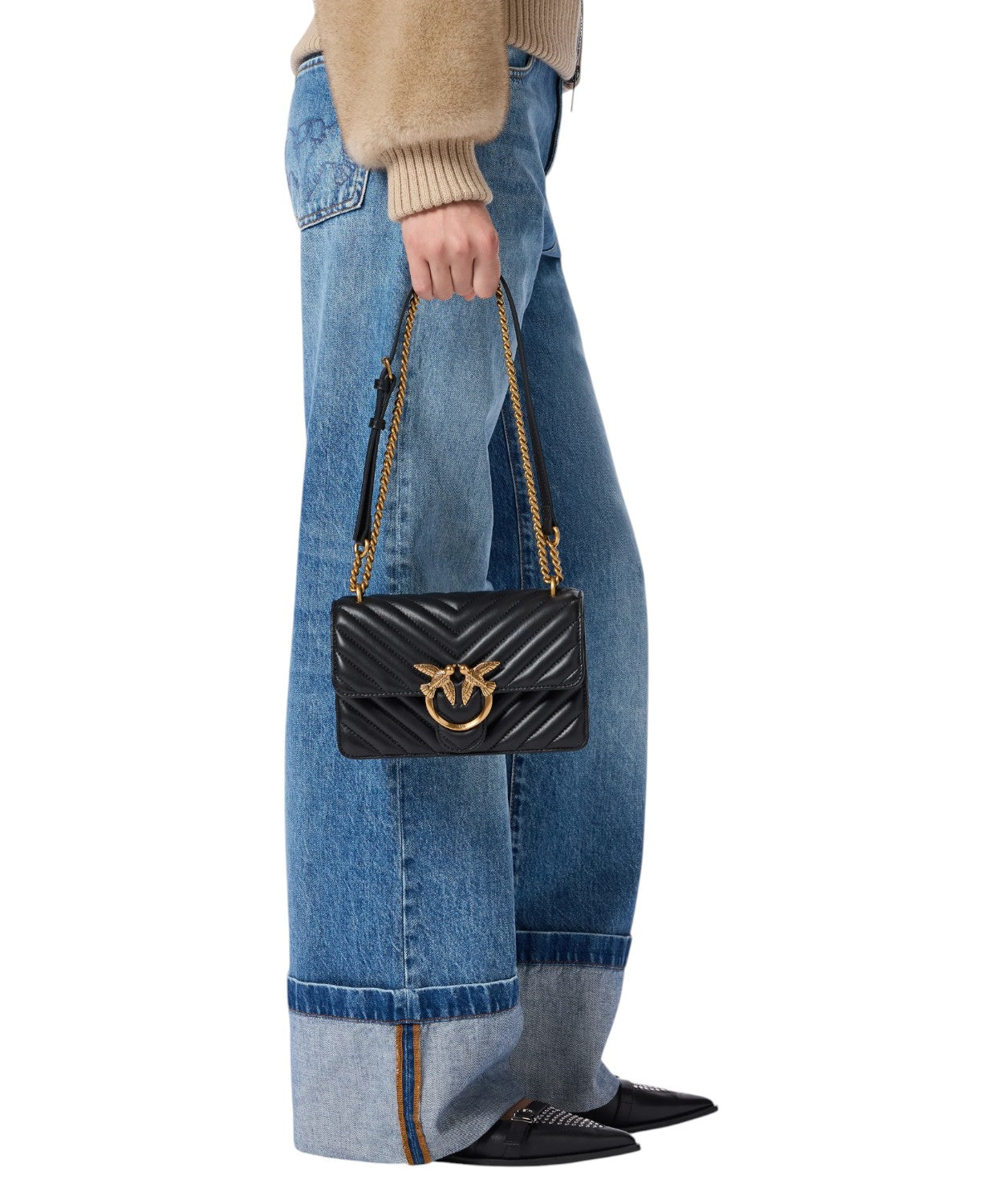 Borsa Pinko Love One Mini Chevron in nappa