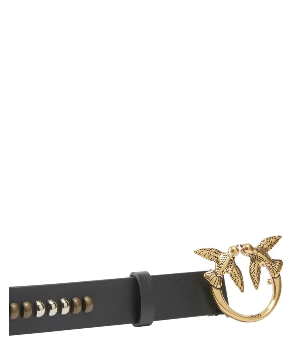 Cintura in Pelle con Fibbia Uccellini Love Birds e Borchie-Pinko-Cinture-Vittorio Citro Boutique