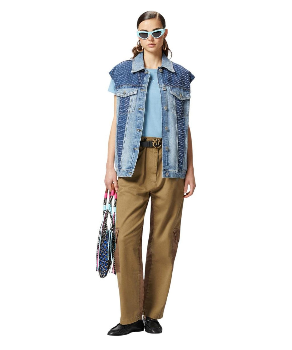 T-shirt in Cotone Old Wash con Logo Love Birds Ricamato-Pinko-T-shirt-Vittorio Citro Boutique