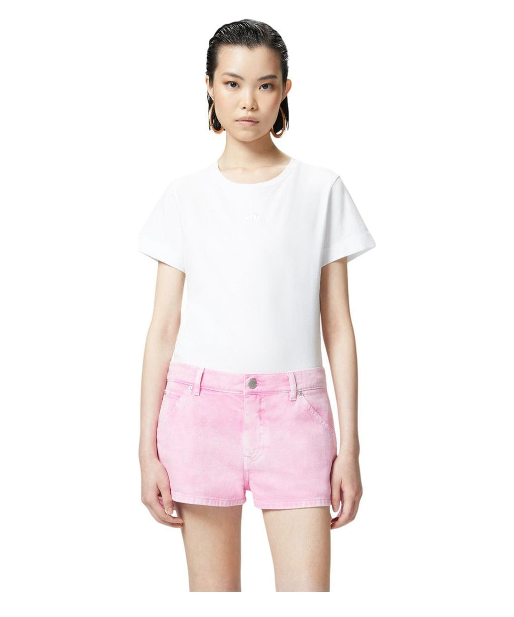 T-shirt in Cotone Old Wash con Logo Love Birds Ricamato-Pinko-T-shirt-Vittorio Citro Boutique