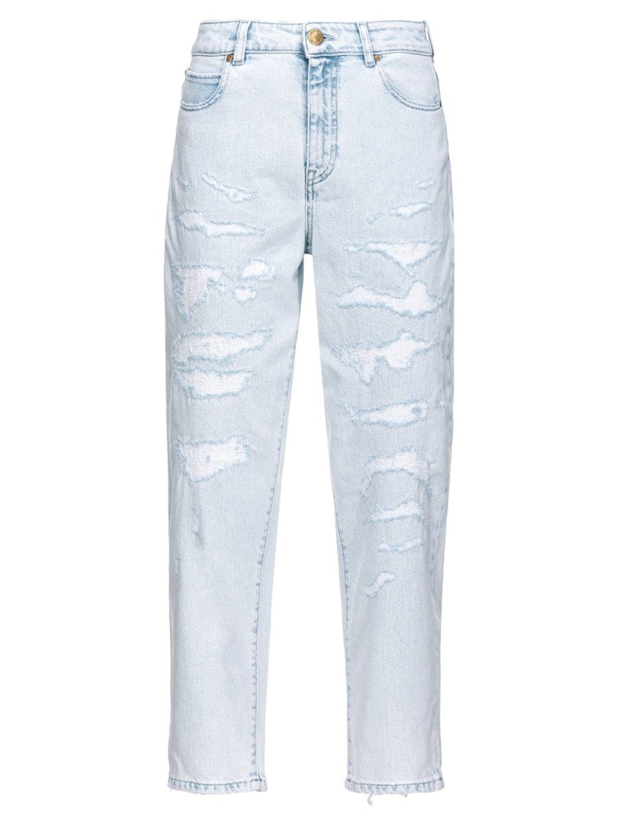 Jeans Maddie Mom-Fit Chiari con Strappi-Pinko-Jeans-Vittorio Citro Boutique