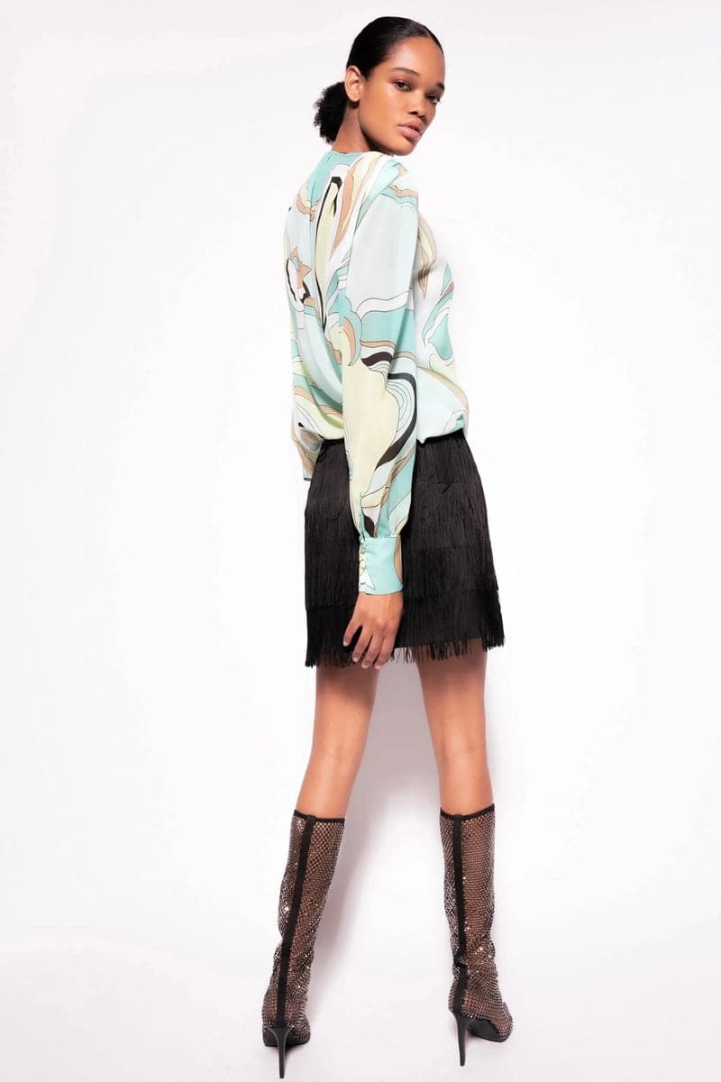 BLUSA VOILE STAMPA BOCCIOLO-Pinko-Camicie-Vittorio Citro Boutique