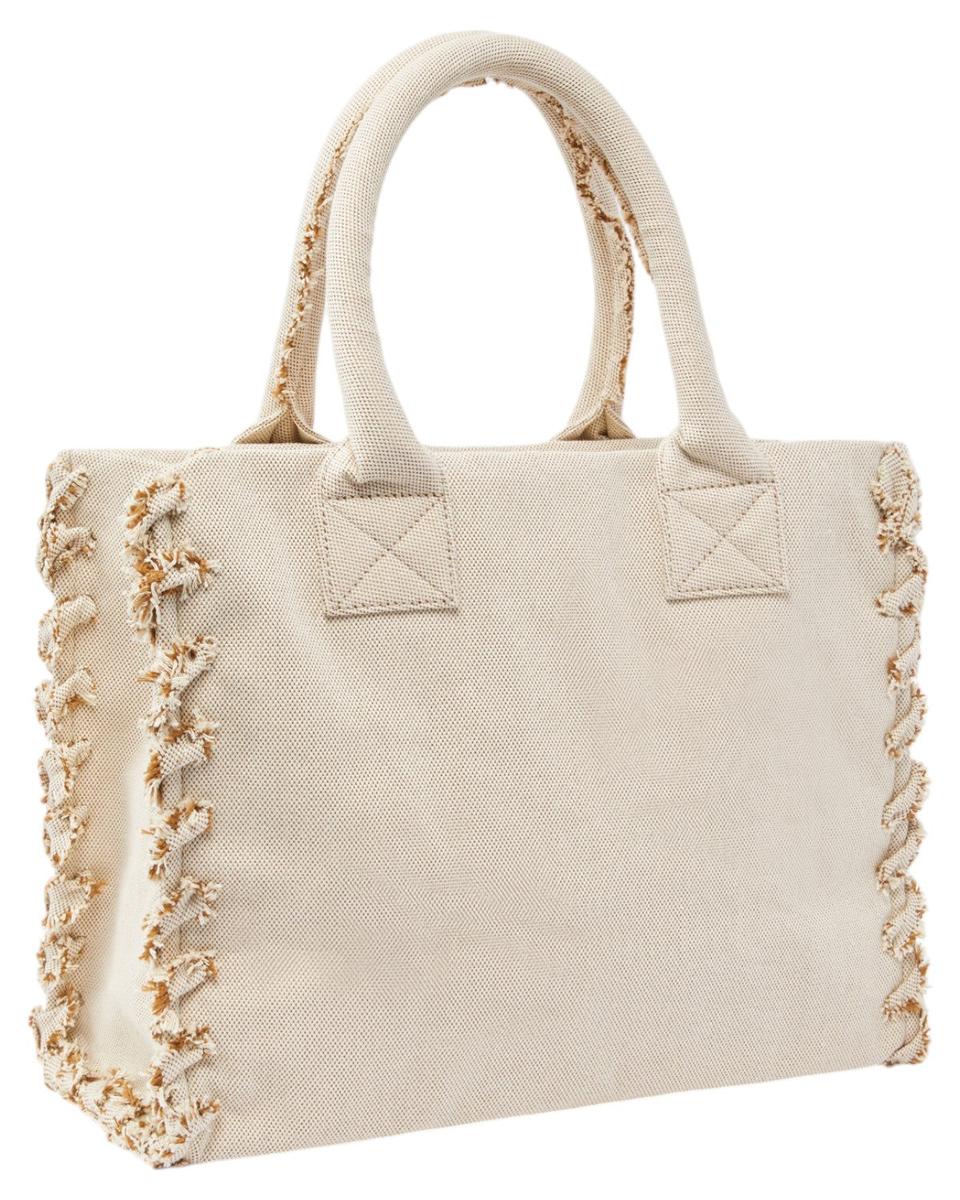 Beach Shopper in Canvas Riciclato Sale e Pepe con Logo Ricamato-Pinko-Borse a spalla-Vittorio Citro Boutique