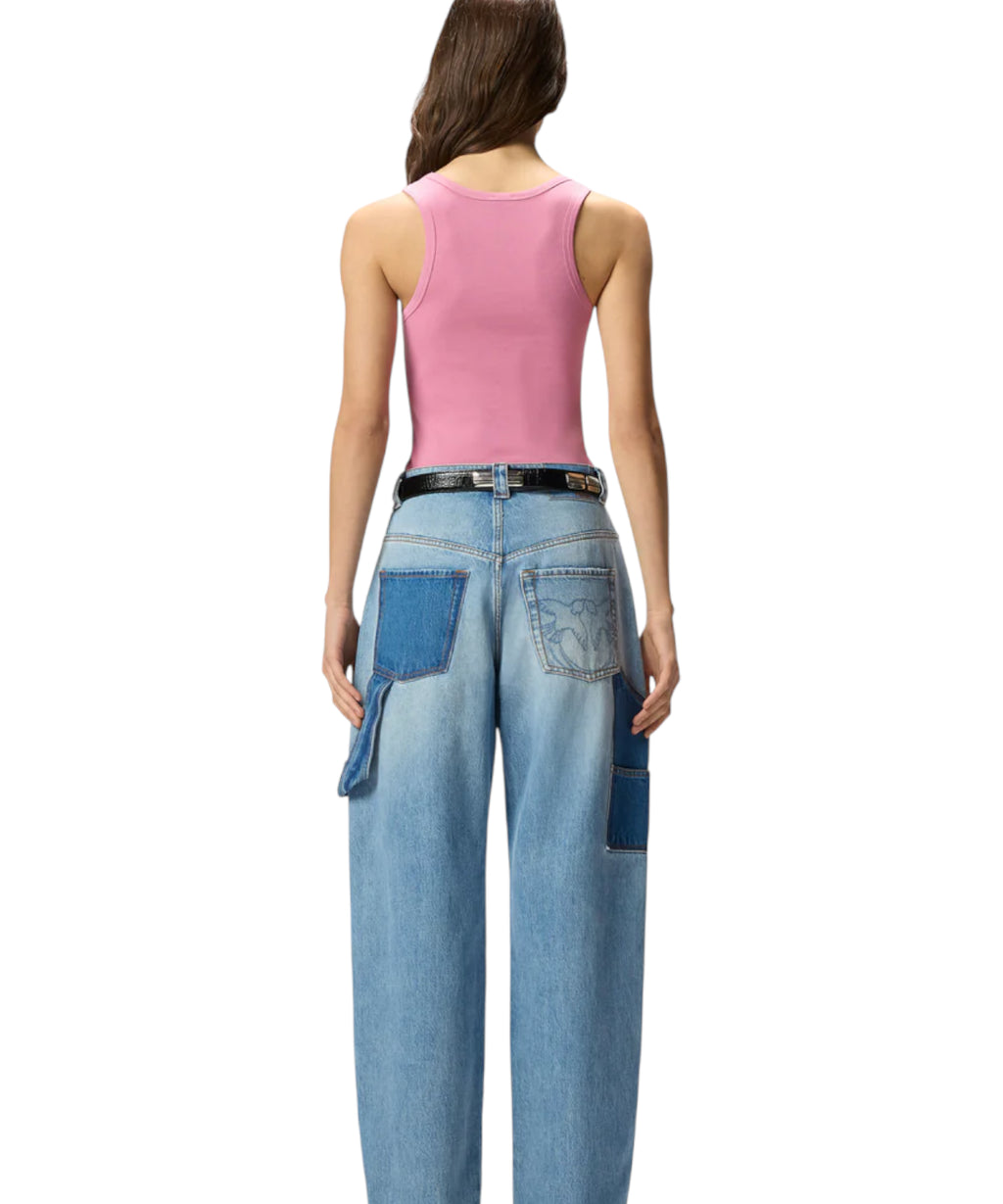 Débardeur PINKO Calcolatore en coton stretch avec logo Love Birds