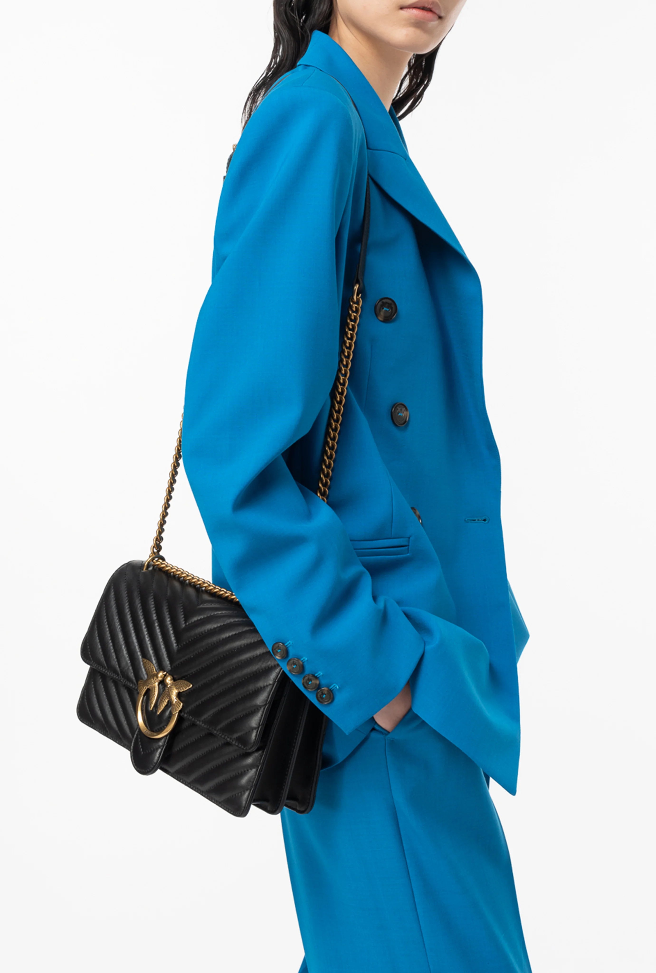 Sac Love en nappa matelassé chevron