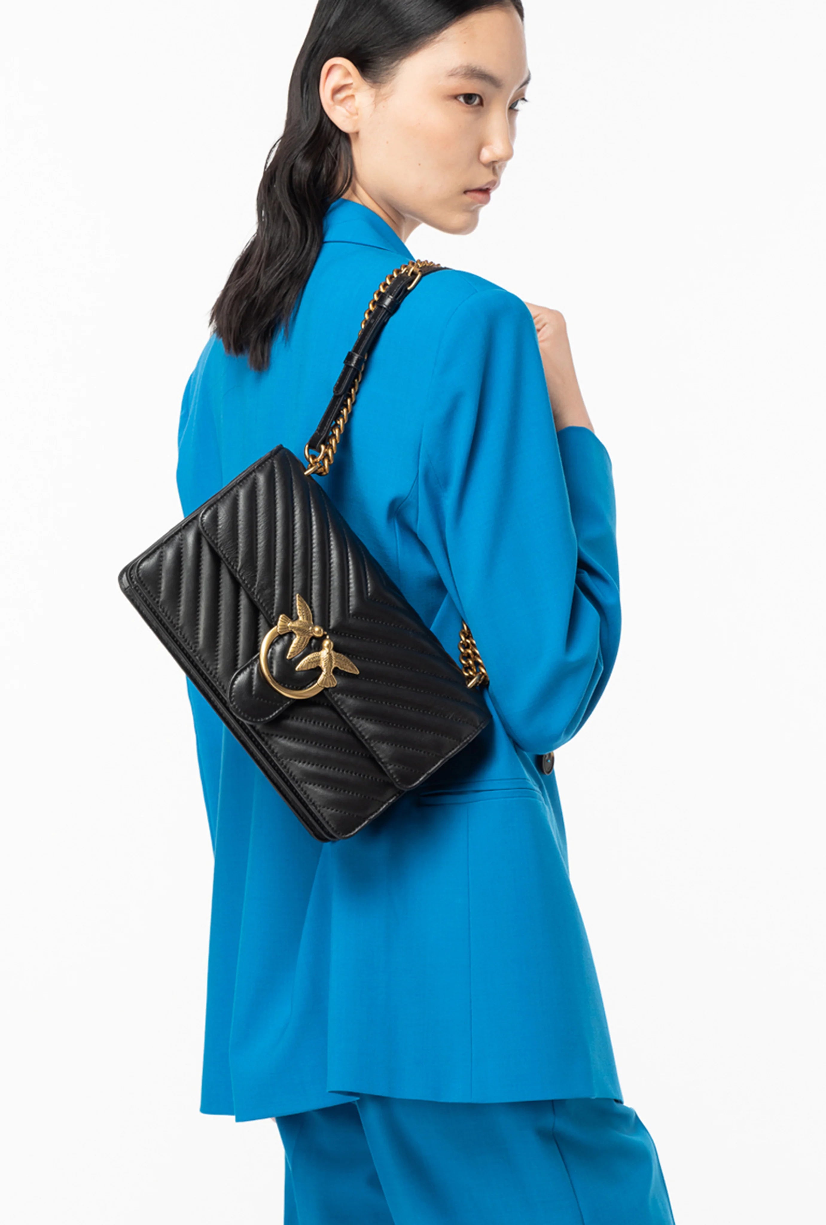 Sac Love en nappa matelassé chevron