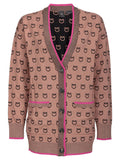 Lama Cardigan jacquard logo-Pinko-Maglieria-Vittorio Citro Boutique