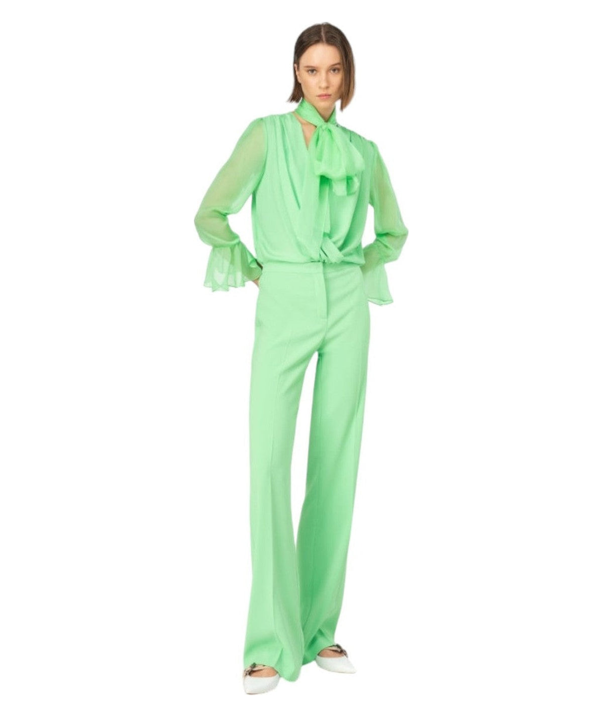 Pantaloni Hulka Flare-Fit in Crêpe-Pinko-Pantaloni-Vittorio Citro Boutique