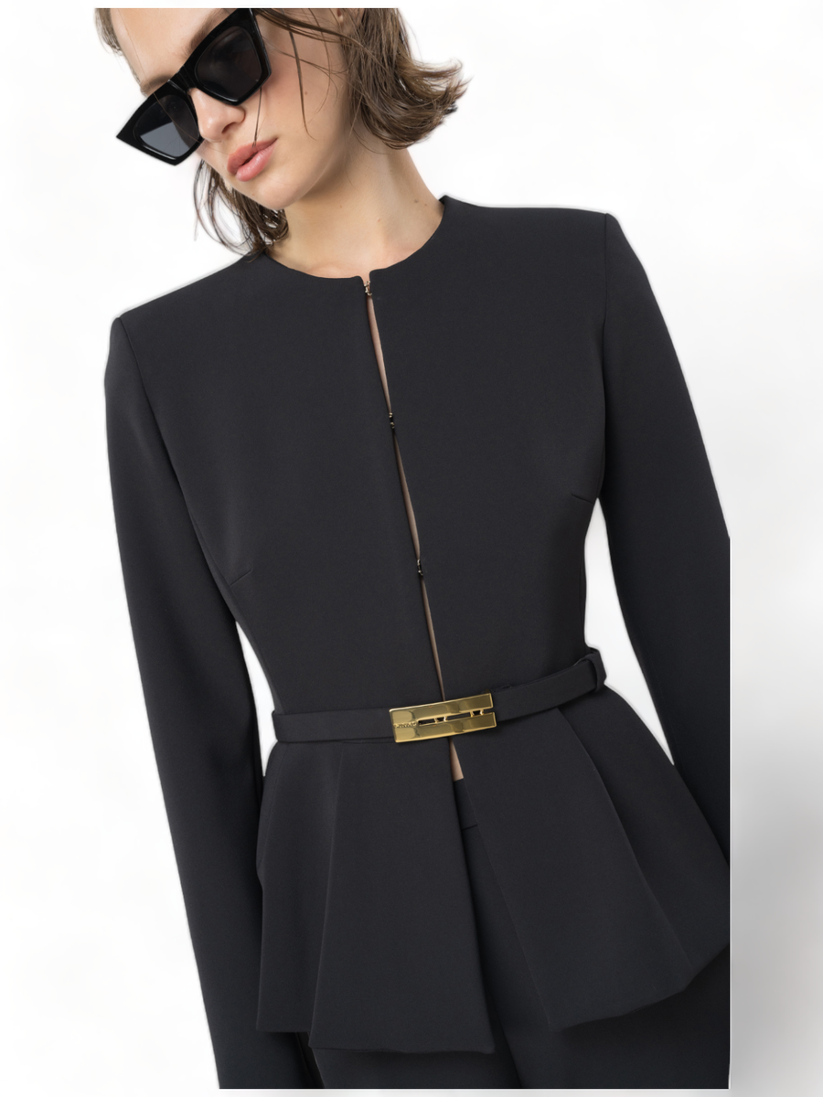 Megnone blazer elegante con cintura in crepe-Pinko-Giacche-Vittorio Citro Boutique