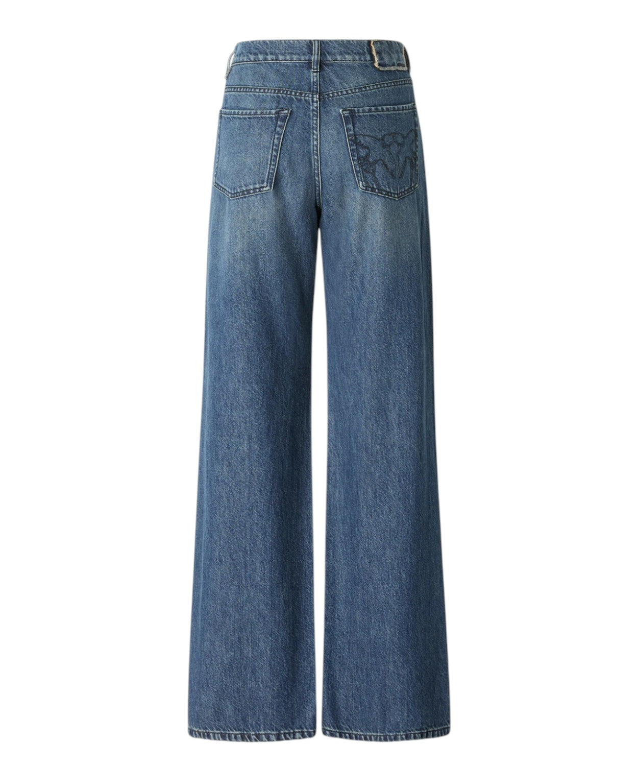 Jeans Pinko Wide Leg con Banda in Pizzo