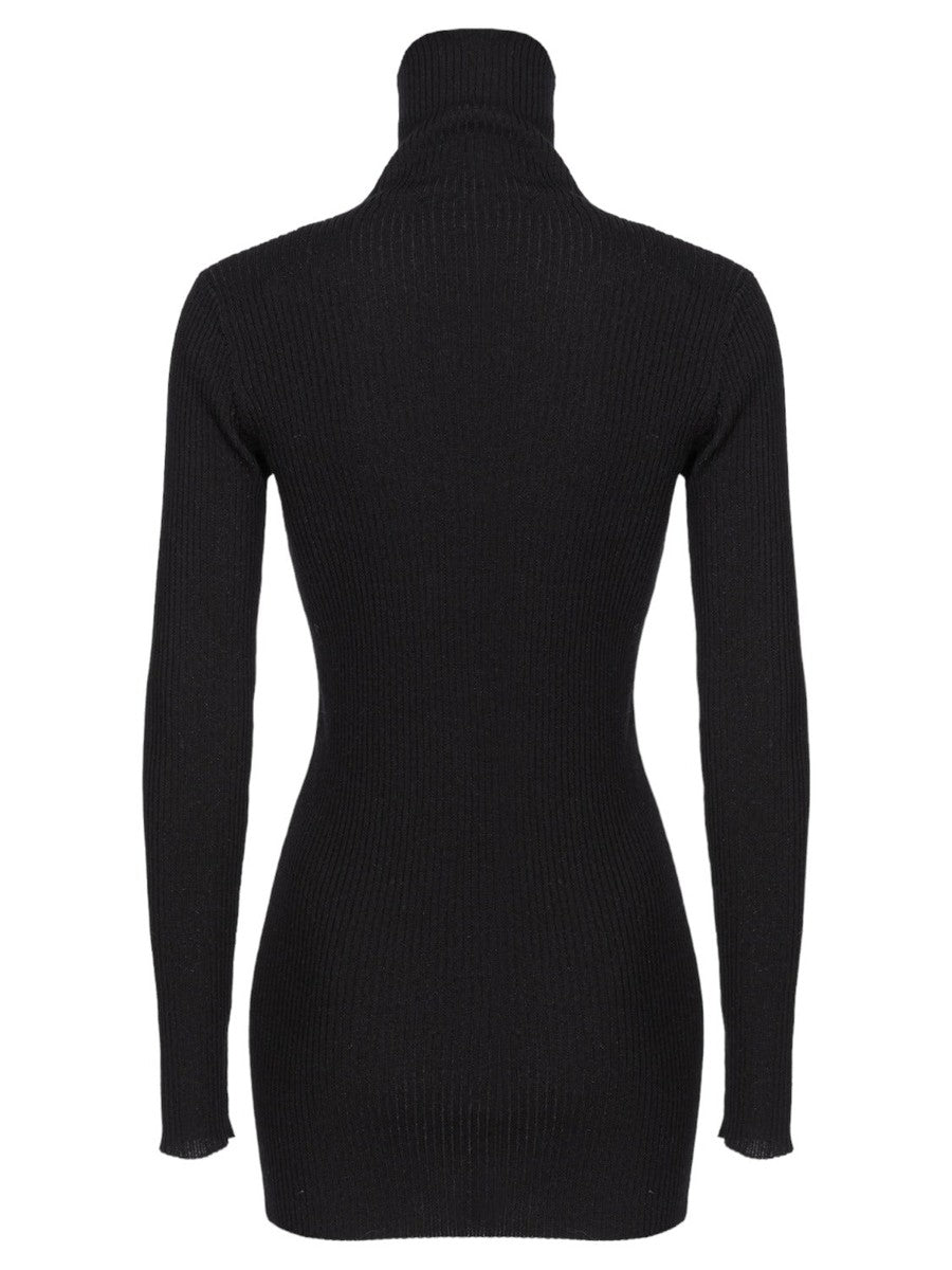 Dolcevita tartaruga in lana con logo-Pinko-Maglieria-Vittorio Citro Boutique