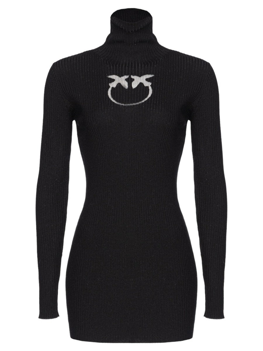 Dolcevita tartaruga in lana con logo-Pinko-Maglieria-Vittorio Citro Boutique