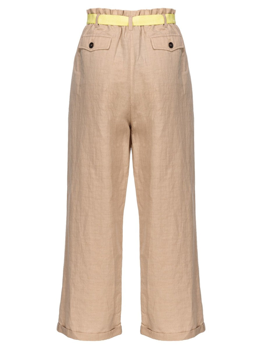 Pantaloni Rudy in Lino Fiammato-Pinko-Pantaloni-Vittorio Citro Boutique