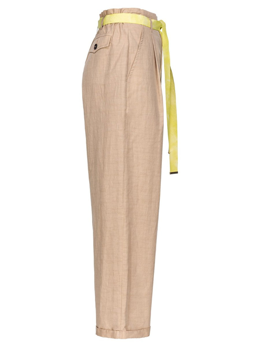 Pantaloni Rudy in Lino Fiammato-Pinko-Pantaloni-Vittorio Citro Boutique