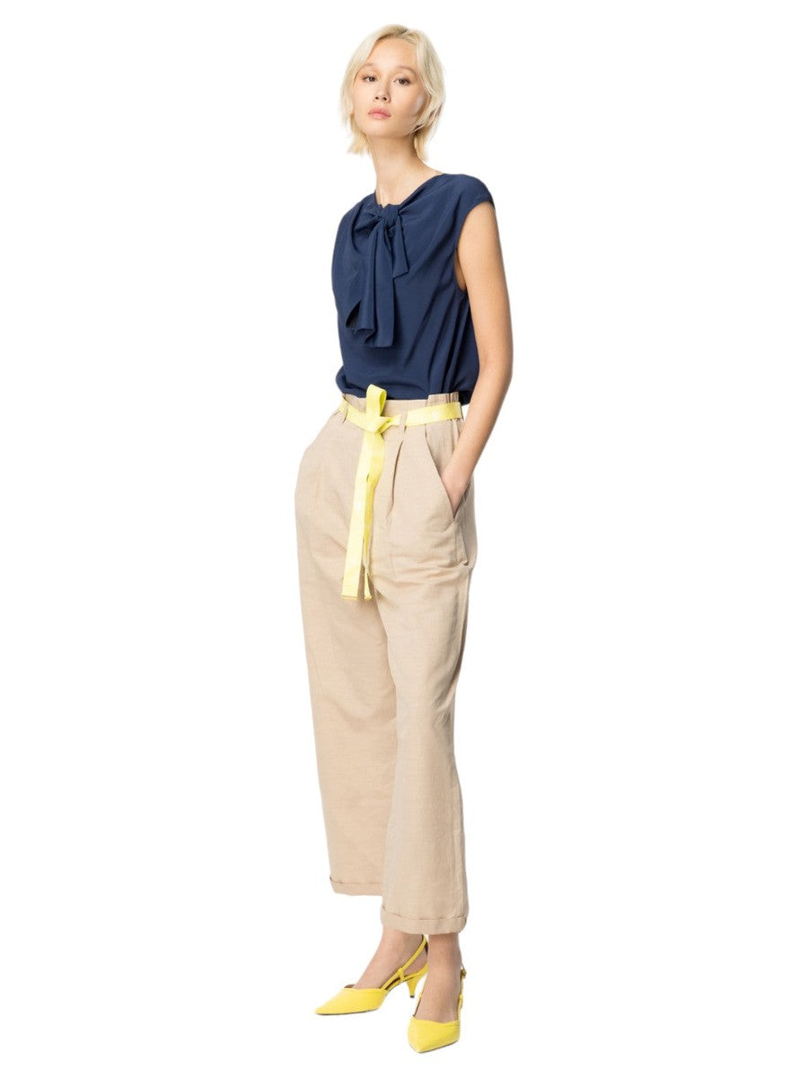 Pantaloni Rudy in Lino Fiammato-Pinko-Pantaloni-Vittorio Citro Boutique