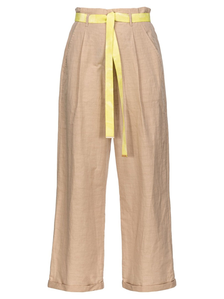Pantaloni Rudy in Lino Fiammato-Pinko-Pantaloni-Vittorio Citro Boutique