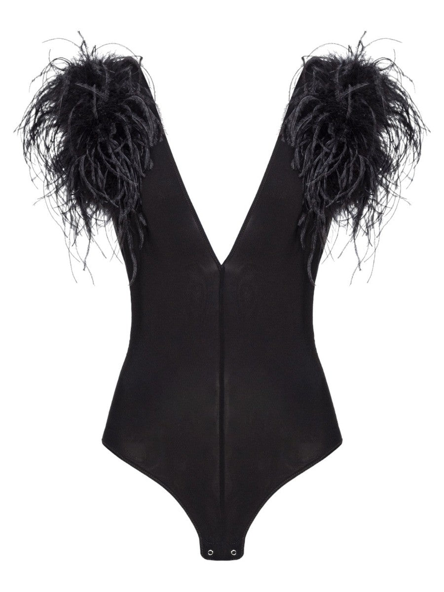 Buttafuoco body con piume-Pinko-Top-Vittorio Citro Boutique
