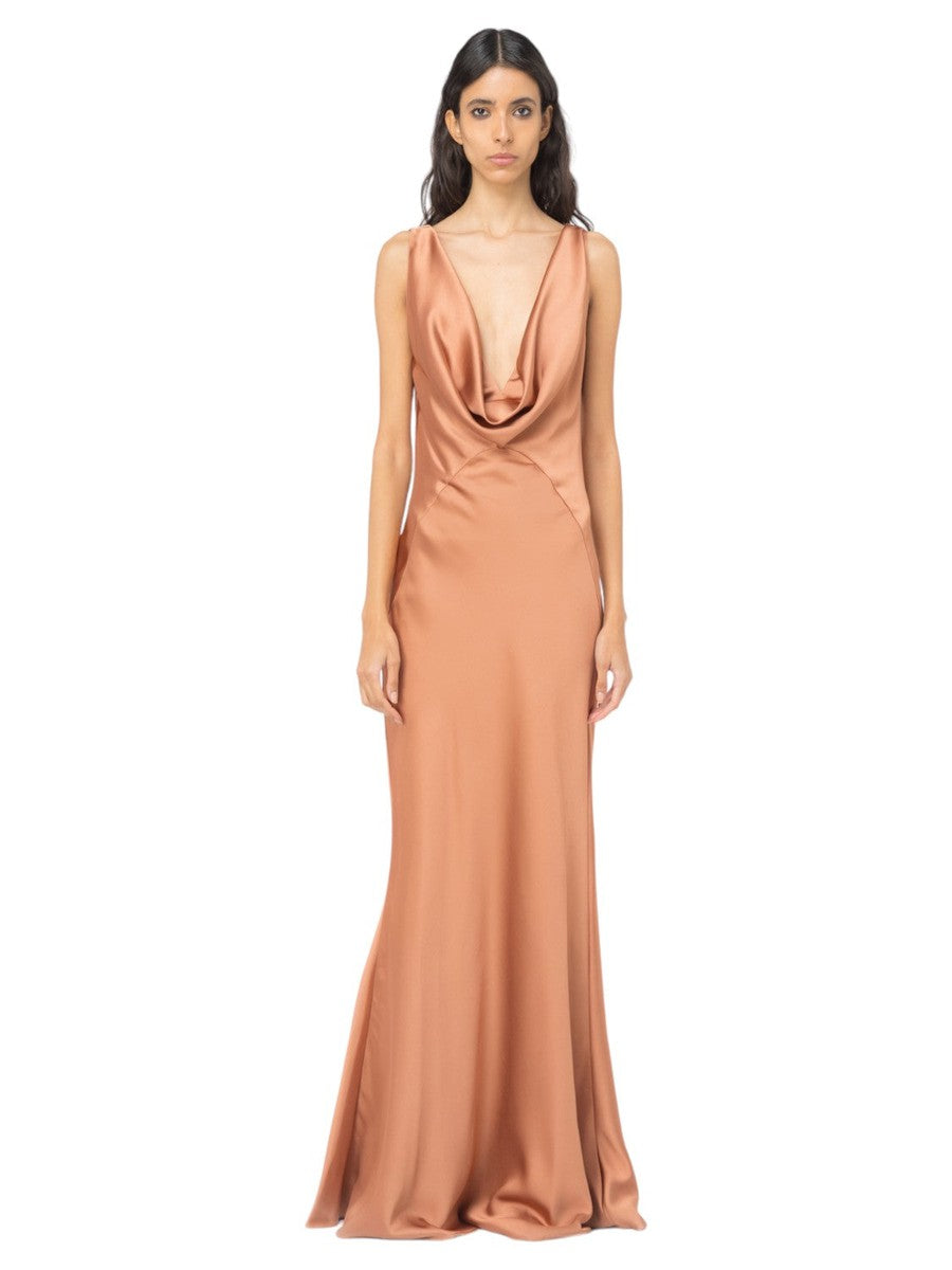 Abito lungo in raso arzigliano-Pinko-Abiti-Vittorio Citro Boutique