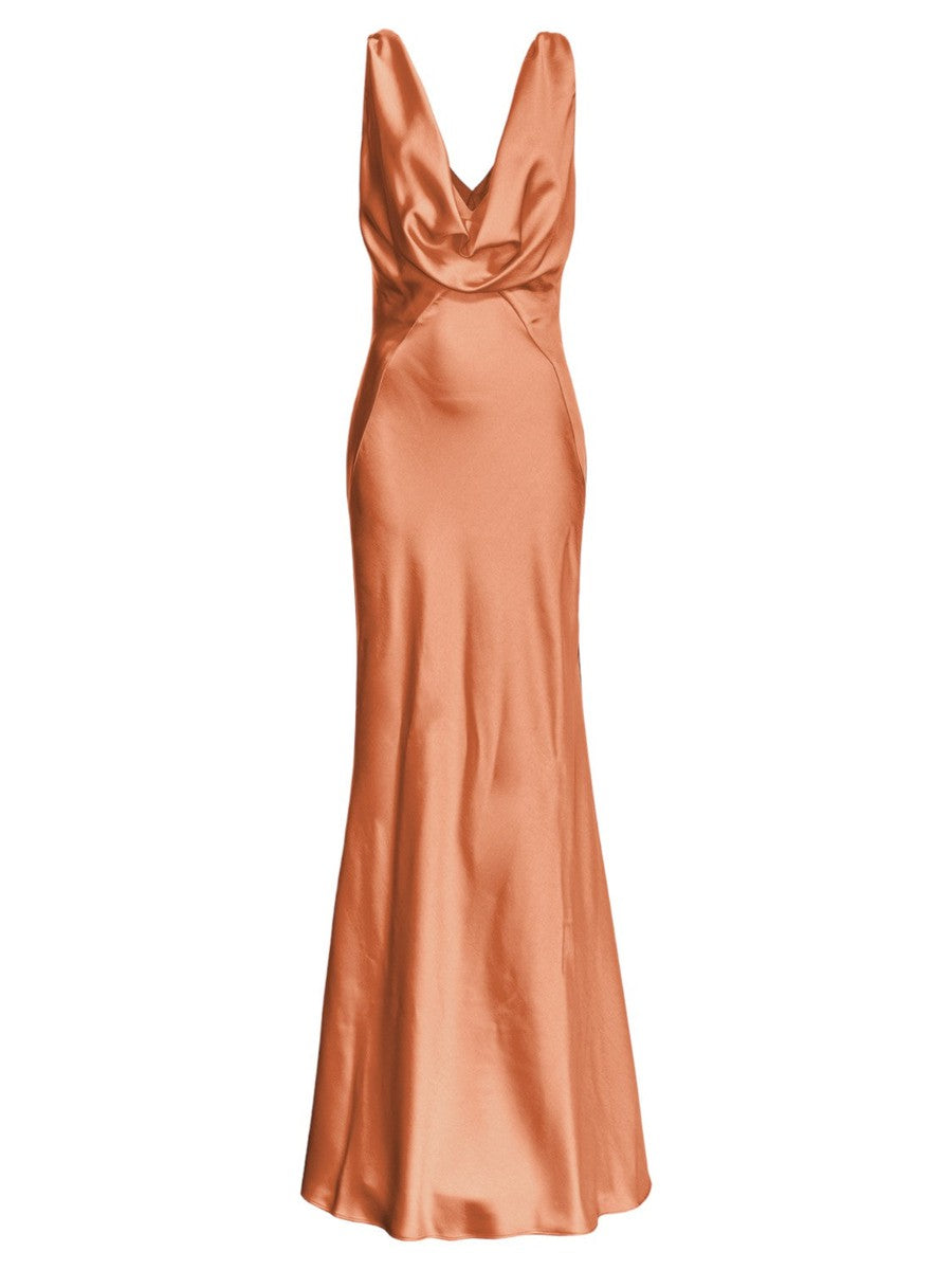 Abito lungo in raso arzigliano-Pinko-Abiti-Vittorio Citro Boutique