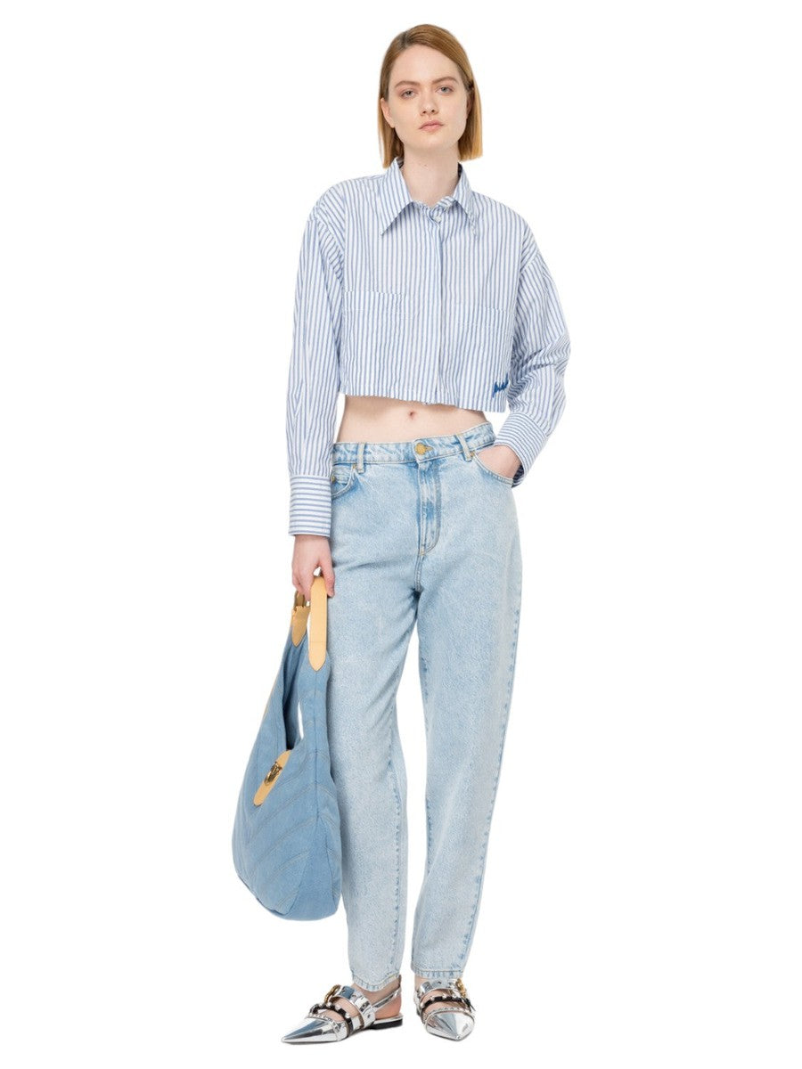 Camicia Pergusa Crop a Righe-Pinko-Camicie-Vittorio Citro Boutique