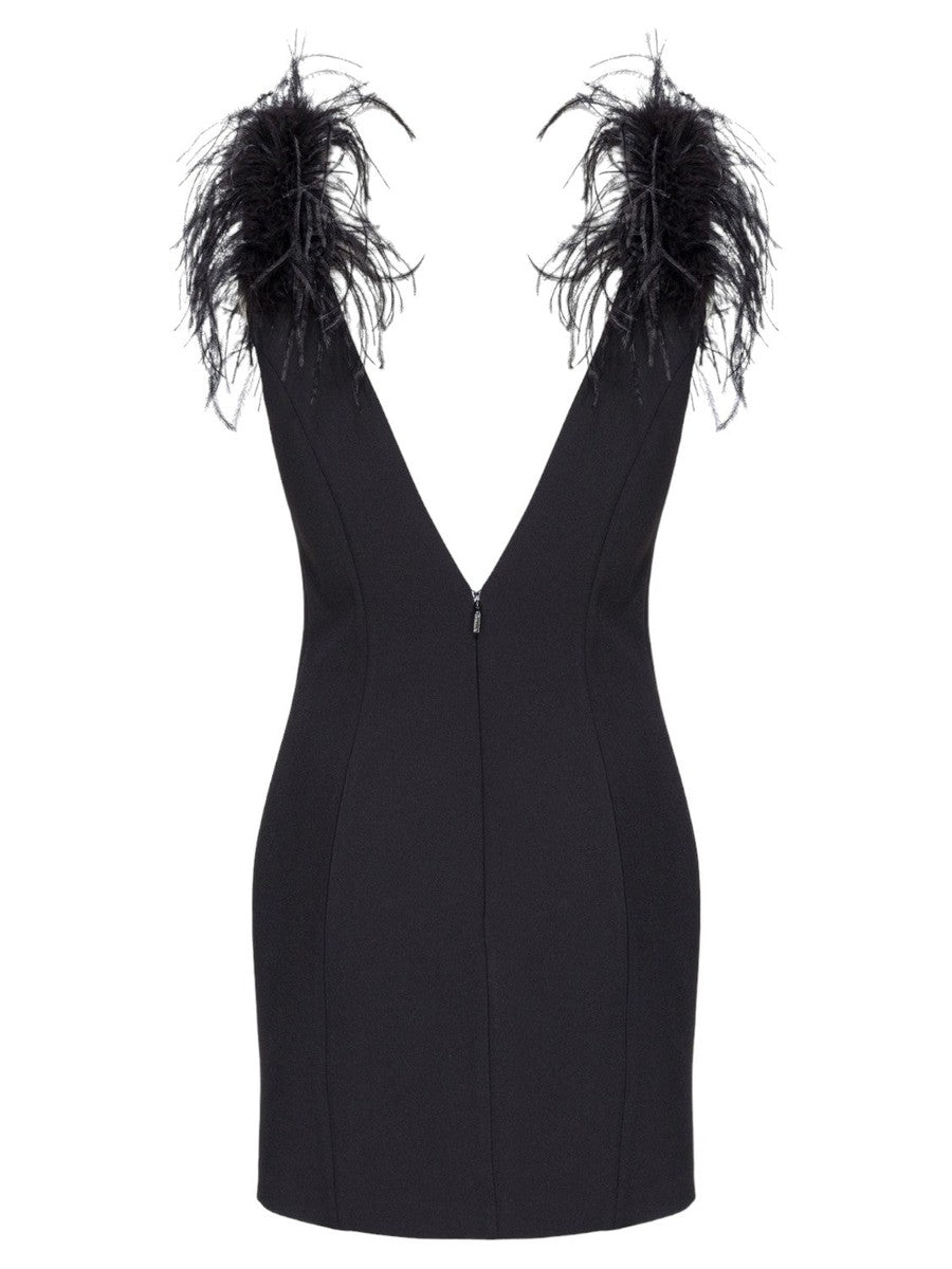 Mini abito Pica con piume-Pinko-Abiti-Vittorio Citro Boutique