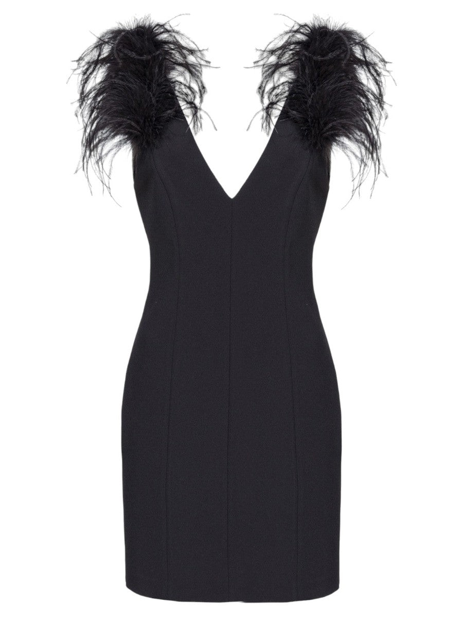 Mini abito Pica con piume-Pinko-Abiti-Vittorio Citro Boutique