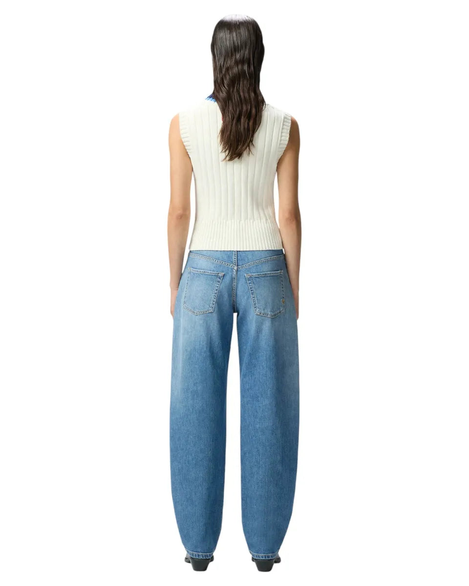 Jeans Balloon Fit a Vita Alta Golden Wash in Denim Stretch-Pinko-Jeans-Vittorio Citro Boutique