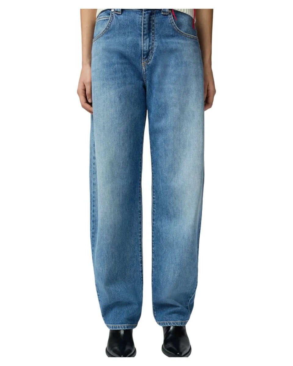 Jeans Balloon Fit a Vita Alta Golden Wash in Denim Stretch-Pinko-Jeans-Vittorio Citro Boutique