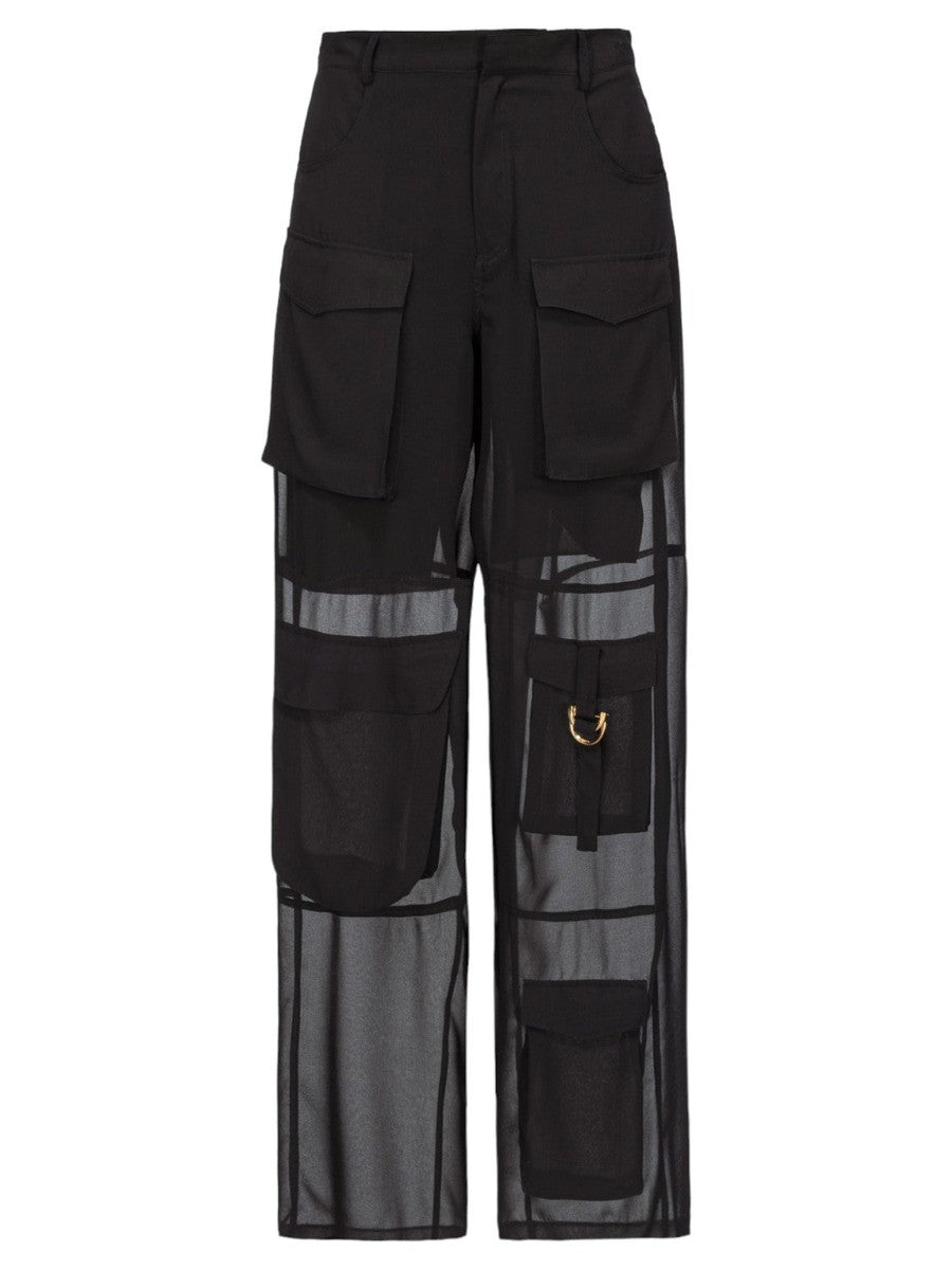 Pantaloni cargo Campofiorin in georgette-Pinko-Pantaloni-Vittorio Citro Boutique