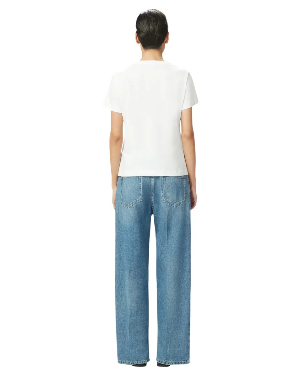 T-shirt Donna con Ricamo Gioiello Love Birds-Pinko-T-shirt-Vittorio Citro Boutique