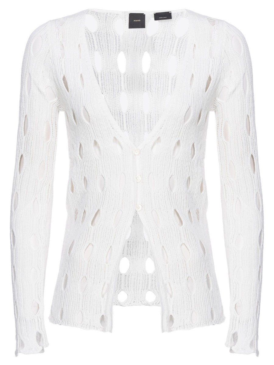 Cardigan in maglia traforata Havana-Pinko-Maglieria-Vittorio Citro Boutique