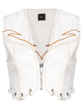 Gilet "Dracula" con Ricamo Tribale e Dettagli in Metallo-Pinko-Gilet-Vittorio Citro Boutique