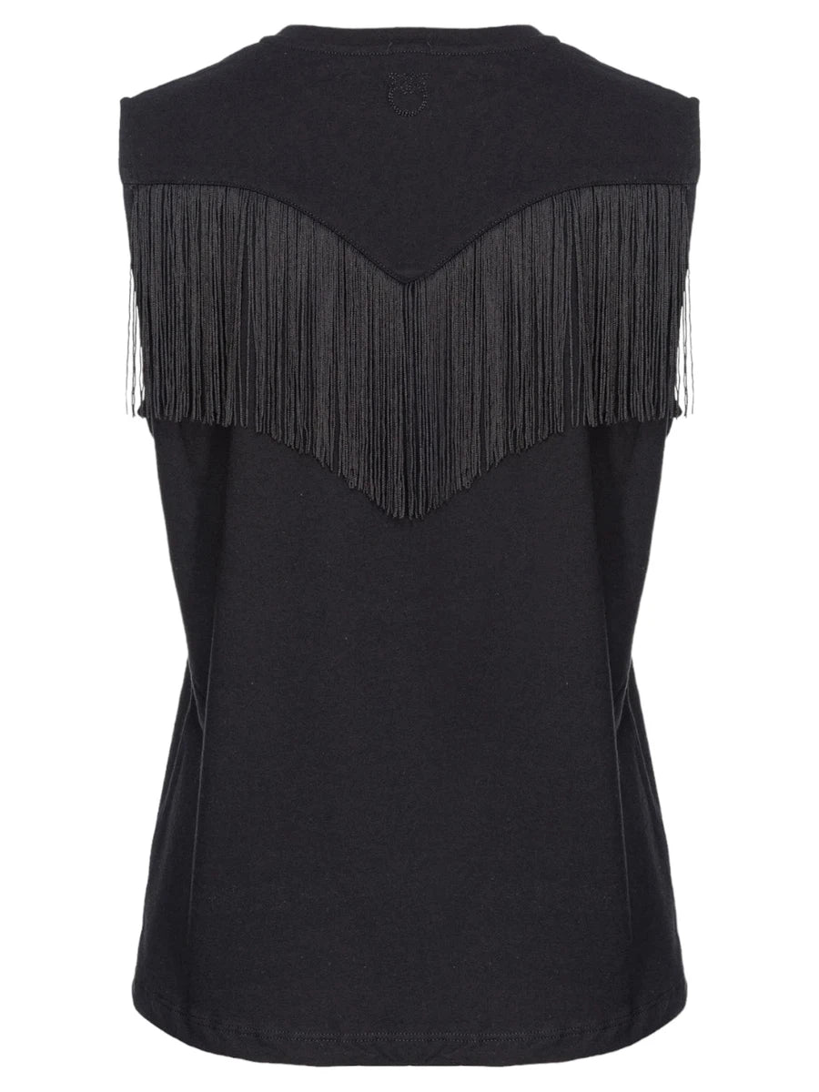 Twilight T-Shirt Smanicata con Frange-Pinko-T-shirt-Vittorio Citro Boutique