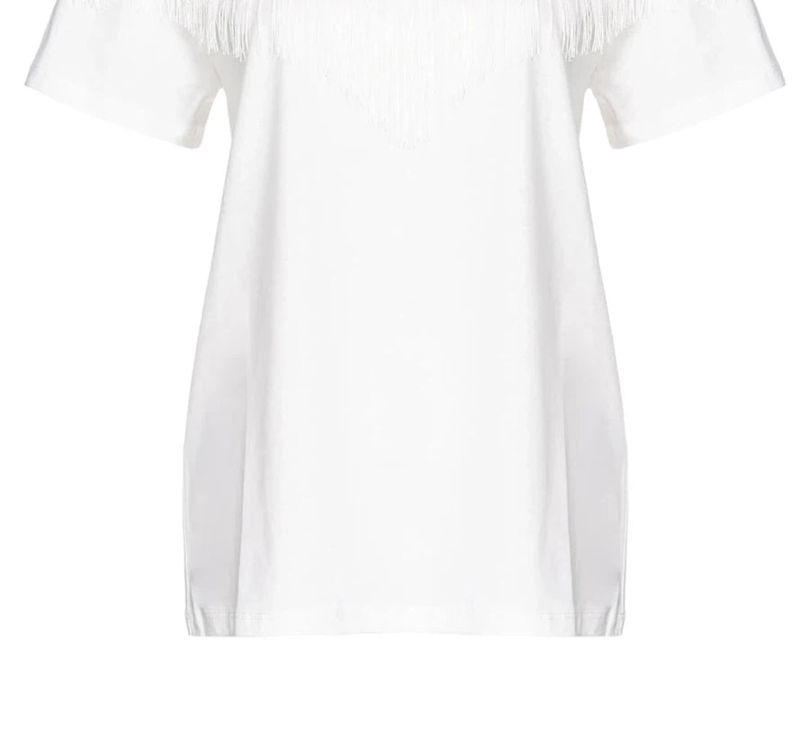 T-shirt Under World con Frange-Pinko-T-shirt-Vittorio Citro Boutique