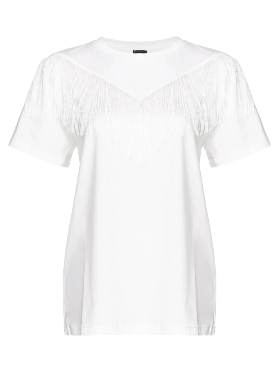 T-shirt Under World con Frange-Pinko-T-shirt-Vittorio Citro Boutique