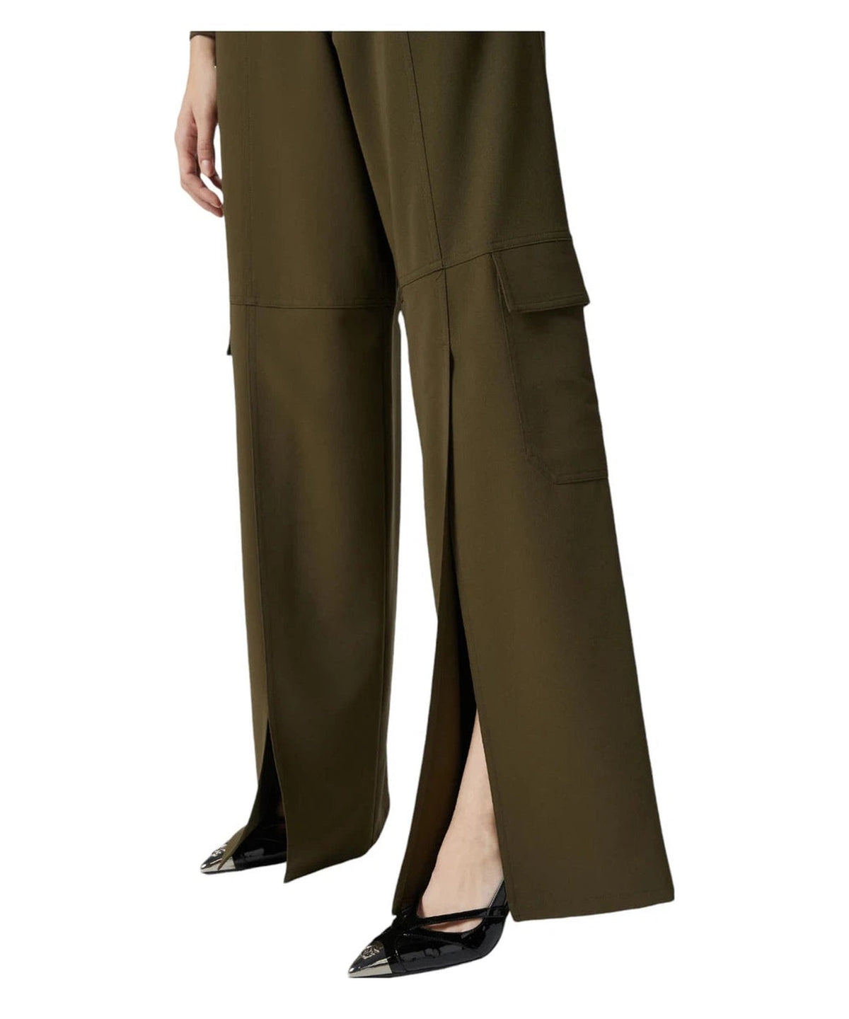 Pantaloni Pelaggi Cargo Fluidi a Gamba Ampia-Pinko-Pantaloni-Vittorio Citro Boutique